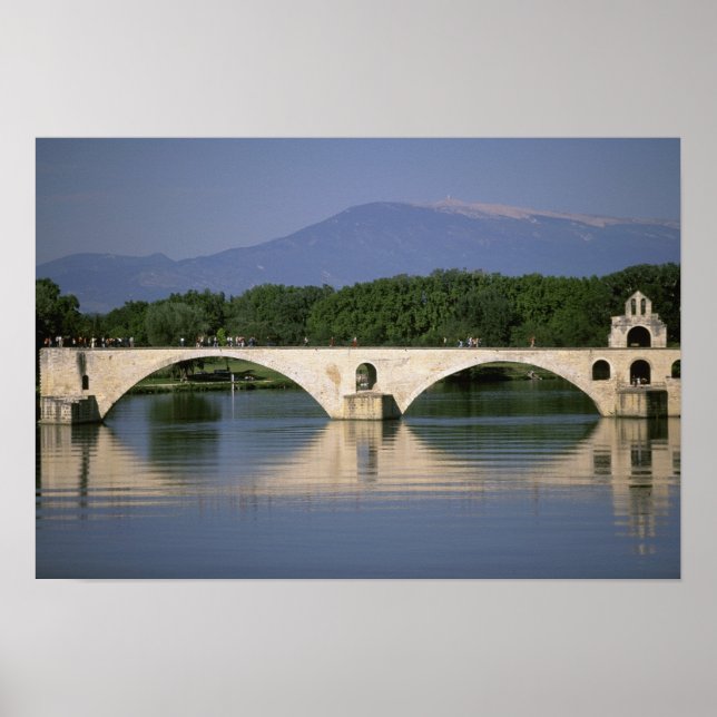 Póster Europa, Francia, Provenza, Aviñón. Pont St, (Frente)