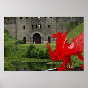 Póster Europa, Gales, Cardiff. Castillo de Cardiff. Galé