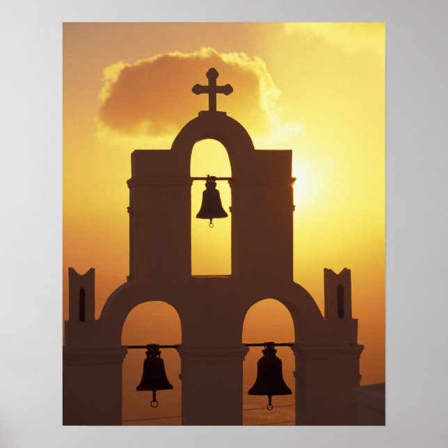 Póster Europa, Grecia, Islas Cíclicas, Santorini, (Frente)