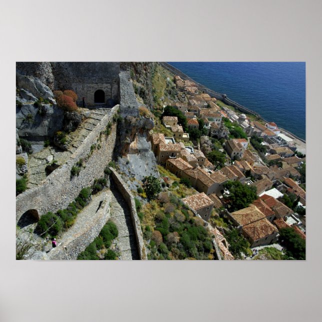Póster Europa, Grecia, Peloponeso, Monemvasia (Frente)