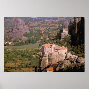 Póster Europa, Grecia, Tesalia, Meteora, Kastraki.