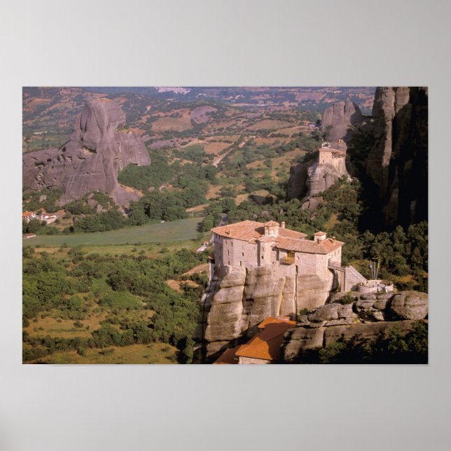 Póster Europa, Grecia, Tesalia, Meteora, Kastraki. (Frente)