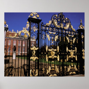 Póster Europa, Inglaterra, Londres. Puerta dorada fuera d