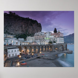 Póster Europa, Italia, Campania (Costa de Amalfi) Atrani: