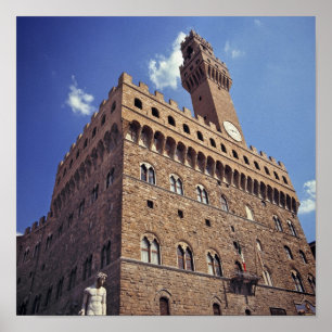 Póster Europa, Italia, Florencia. El Plazzo medieval