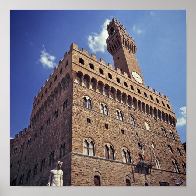Póster Europa, Italia, Florencia. El Plazzo medieval (Frente)
