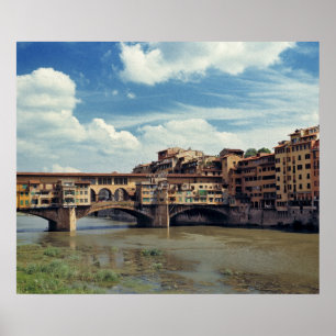 Póster Europa, Italia, Florencia. El Ponte Vecchio