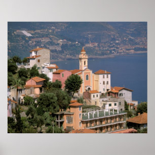 Póster Europa, Italia, Liguria, La Mortola, Riviera di