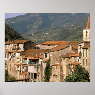 Póster Europa, Italia, Liguria, Riviera di Ponente,