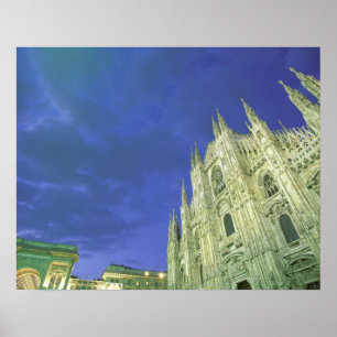 Póster Europa, Italia, Lombardia, Milán. El Duomo,