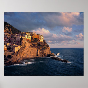 Póster Europa, Italia, Manarola. El acantilado