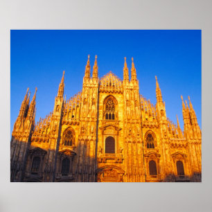 Póster Europa, Italia, Milán, Catedral de Milán