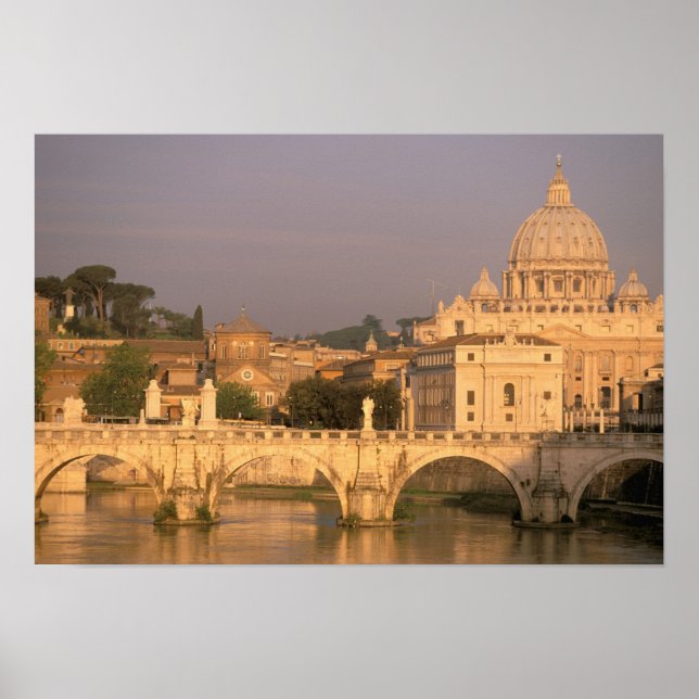 Póster Europa, Italia, Roma, El Vaticano. Basílica San (Frente)