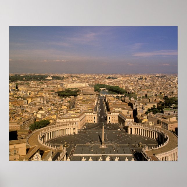 Póster Europa, Italia, Roma, El Vaticano. Vista desde St. (Frente)