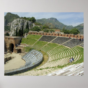 Póster Europa, Italia, Sicilia, Taormina. siglo III