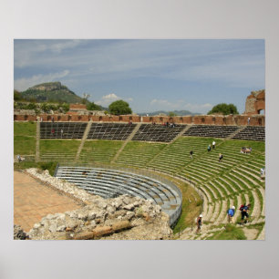 Póster Europa, Italia, Sicilia, Taormina. siglo III 2