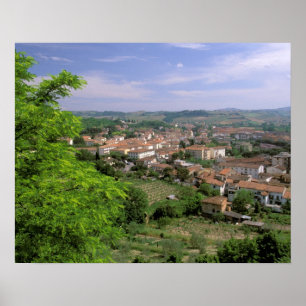 Póster Europa, Italia, Toscana, Certaldo. Colina medieval