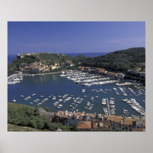 Póster Europa, Italia, Toscana, Porto Ercole, Vista de