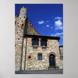 Póster Europa, Italia, Umbría, Chianti, Montebenichi.