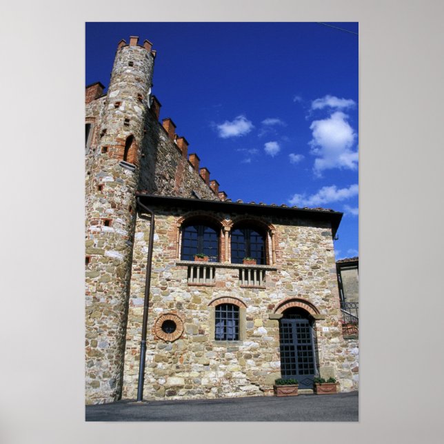 Póster Europa, Italia, Umbría, Chianti, Montebenichi. (Frente)