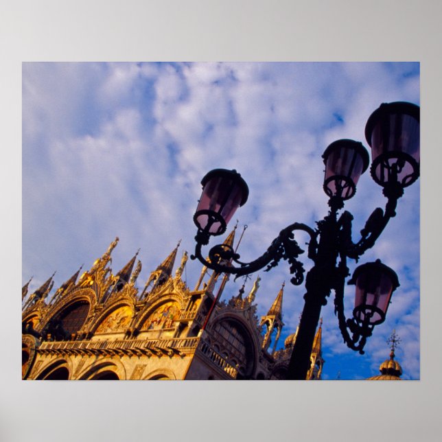 Póster Europa, Italia, Venecia. Basílica bizantina y (Frente)