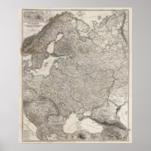 Póster Europa Oriental compuesta, Noruega, Suecia