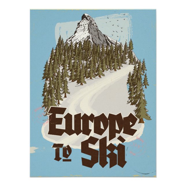 Póster Europa Para Esquiar (Anverso)