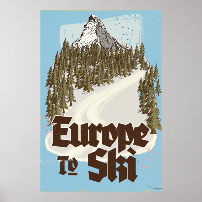 Póster Europa Para Esquiar (Frente)