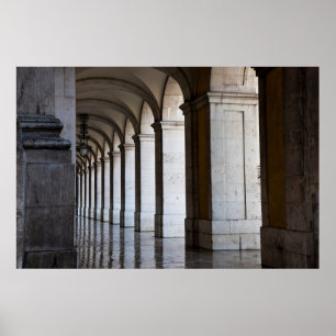 Póster Europa, Portugal, Lisboa. Columnas del Pórtico