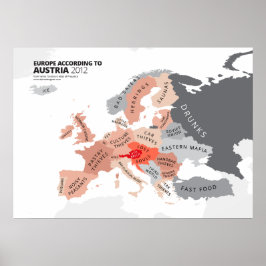 Póster Europa según Austria