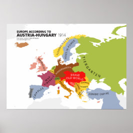 Póster Europa según Austria-Hungría