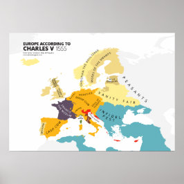 Póster Europa según Carlos V, el Santo Emperador Romano