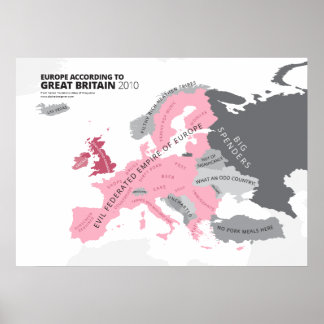 Póster Europa según Gran Bretaña
