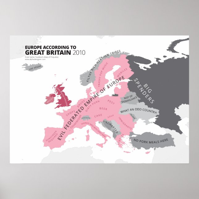 Póster Europa según Gran Bretaña (Frente)