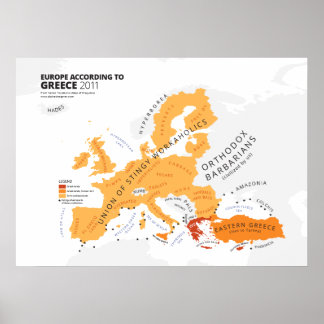 Póster Europa según Grecia