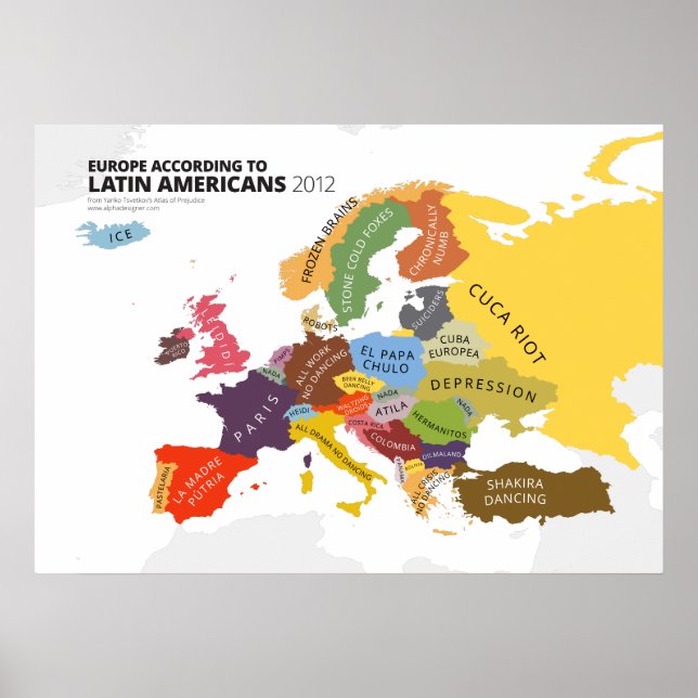 Póster Europa según latinoamericanos (Frente)