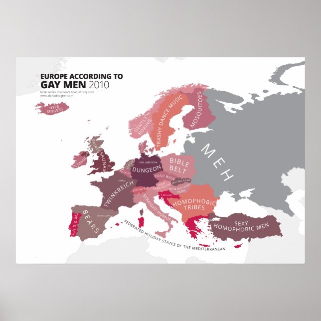 Póster Europa según los homosexuales (Frente)