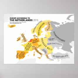 Póster Europa según los Países Bajos