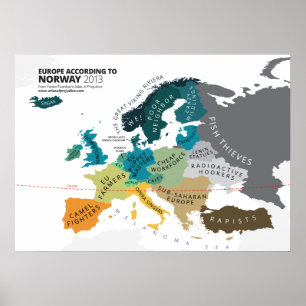 Póster Europa según Noruega