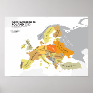 Póster Europa según Polonia