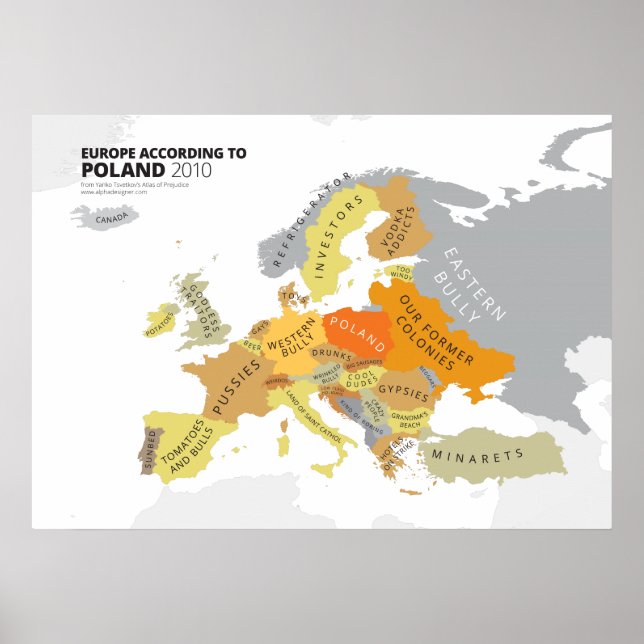 Póster Europa según Polonia (Frente)