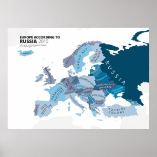 Póster Europa según Rusia