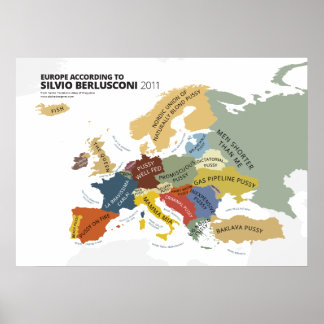 Póster Europa según Silvio Berlusconi