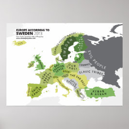 Póster Europa según Suecia