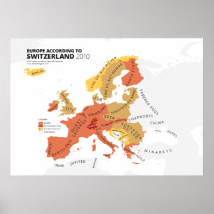 Póster Europa según Suiza