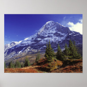 Póster Europa, Suiza, Eiger. Abundan los colores de otoño