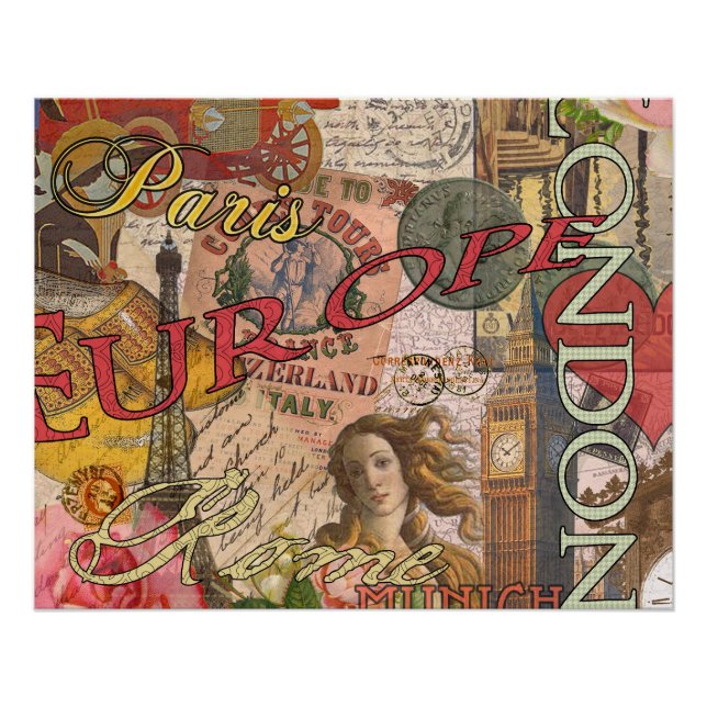 Póster Europa Viaja Viajes Viajes Viajes Europa París Fra (Anverso)