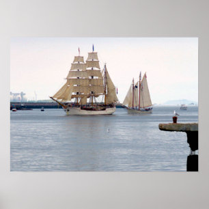 Póster Europa y el águila estadounidense