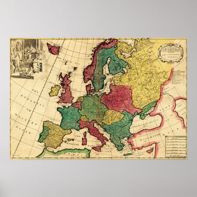 Póster EuropaMapa PanorámicoEuropa (Frente)