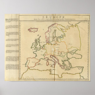 Póster Europe and Major Cities